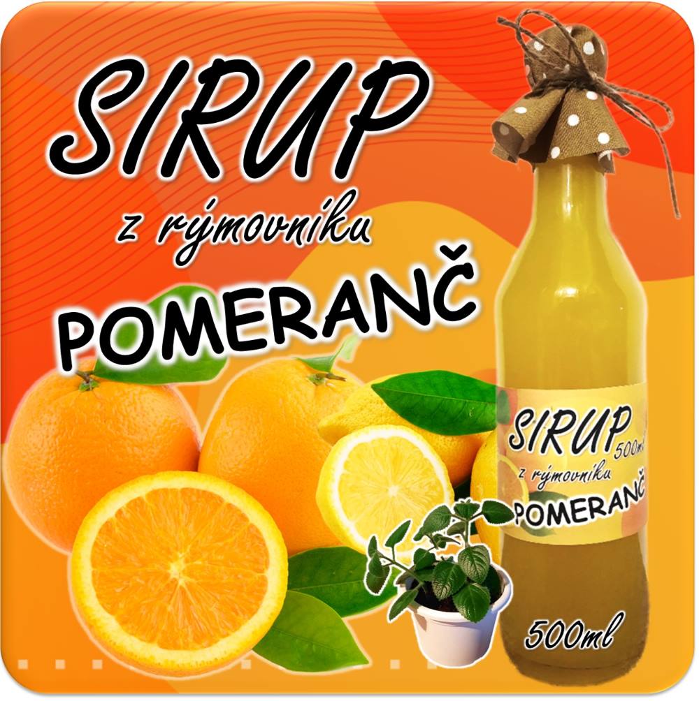Sirup z rýmovníku Pomeranč